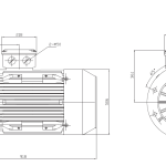 Dimensiune Motor electric trifazat 55kw 3000rpm 250 B5