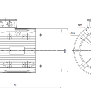 Dimensiune motor electric trifazat 37kw 3000rpm 200 B5