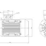 Dimensiuni Motor electric trifazat 55kw 1400rpm 250 B5