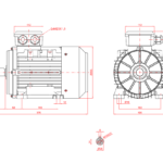 Dimensiuni motor 100B3