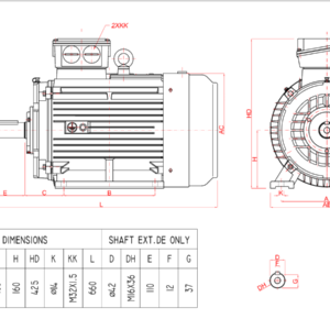 Dimensiuni motor 160B3 4