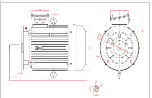 Dimensiuni motor 160B5 3