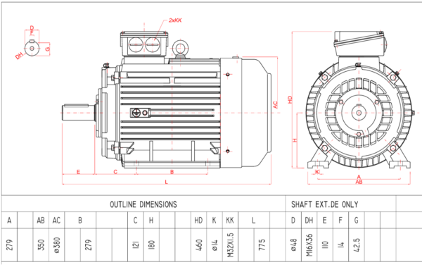 Dimensiuni motor 180B3