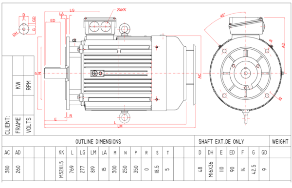 Dimensiuni motor 180B5 1