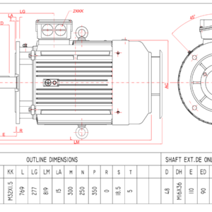Dimensiuni motor 180B5