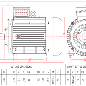 Dimensiuni motor 200B3 1