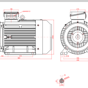 Dimensiuni motor 225B3