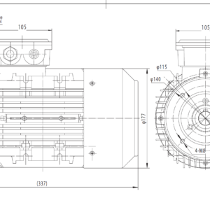 Dimensiuni motor 90B14